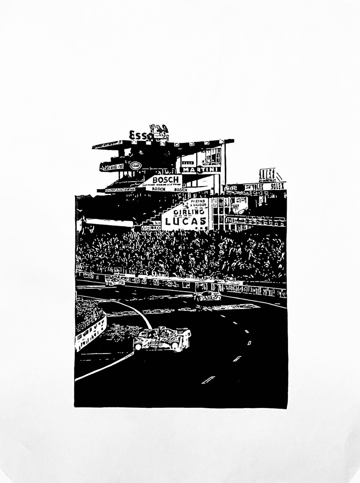 Race track and grandstand